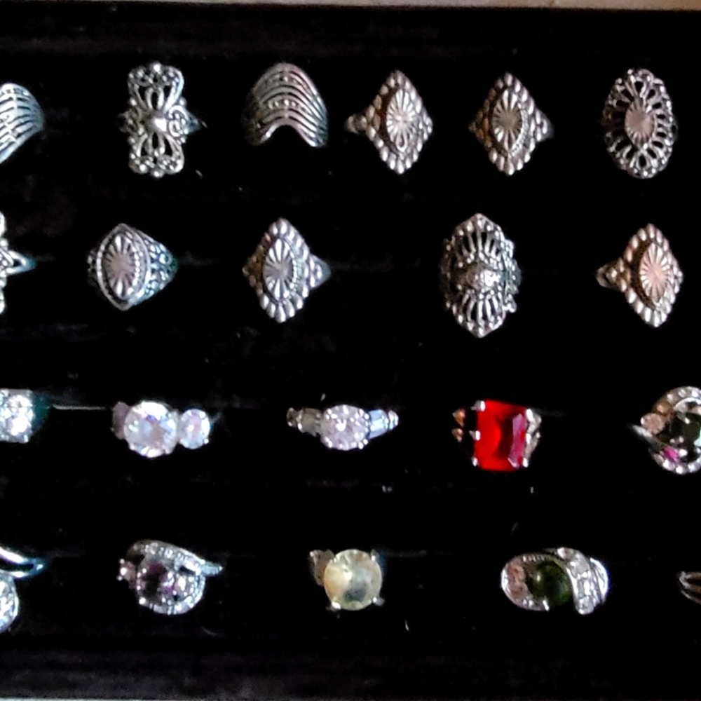 Assorted silver plated rings Lot
